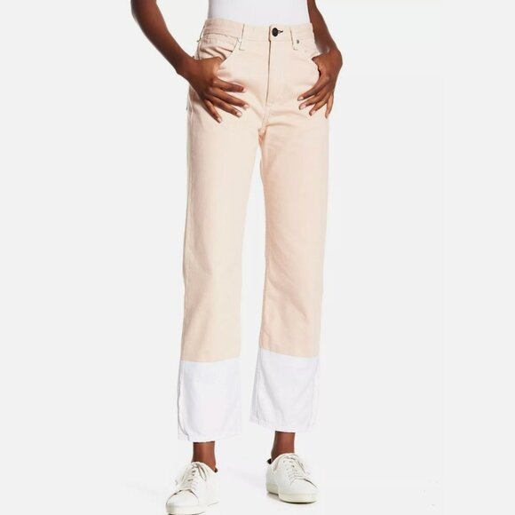 Rag & Bone $395 Retail Rose White Two Toned High Waisted Jeans Womens Size 24 - Picture 3 of 8